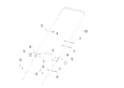 Handle Diagram and Parts List for SC300 (12AVA2M5710)(2019) Cub Cadet Lawn Mower